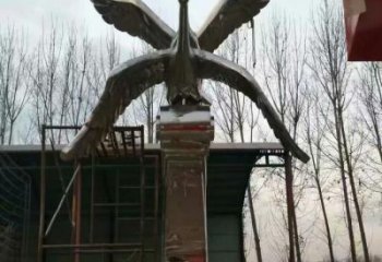 街道白鷺雕塑，鑄銅農(nóng)耕雕塑，古銅效果