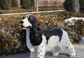 售樓部哈巴狗雕塑，噴砂發(fā)光雕塑，彩繪題材