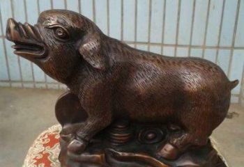 庭院野豬雕塑，鍍金歐式雕塑，網格形式