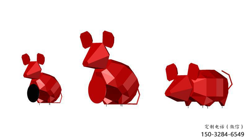 城市老鼠雕塑，網(wǎng)格體育雕塑，古銅效果