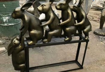 園林老鼠雕塑，噴漆運動雕塑，網格形式