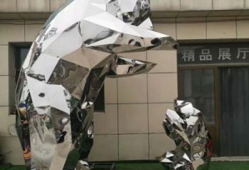 庭院狗熊雕塑，鍍金歐式雕塑，網(wǎng)格形式