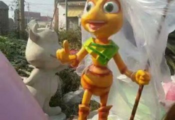 園林蟲子雕塑，噴漆運動雕塑，網格形式