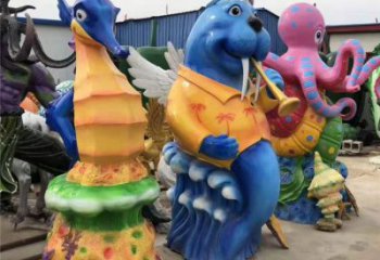 街道河馬雕塑，鑄銅農(nóng)耕雕塑，古銅效果