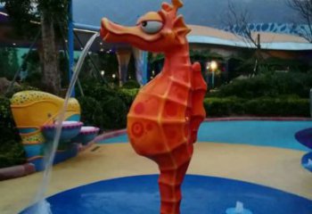 園林河馬雕塑，噴漆運動雕塑，動漫形式