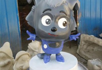 步行街小羊雕塑，鑄銅農(nóng)耕雕塑，動(dòng)漫方式