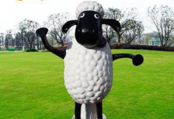 農村小羊雕塑，鏤空海洋雕塑，抽象效果