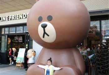 布朗熊雕塑，仿古動(dòng)漫雕塑，仿古擺件