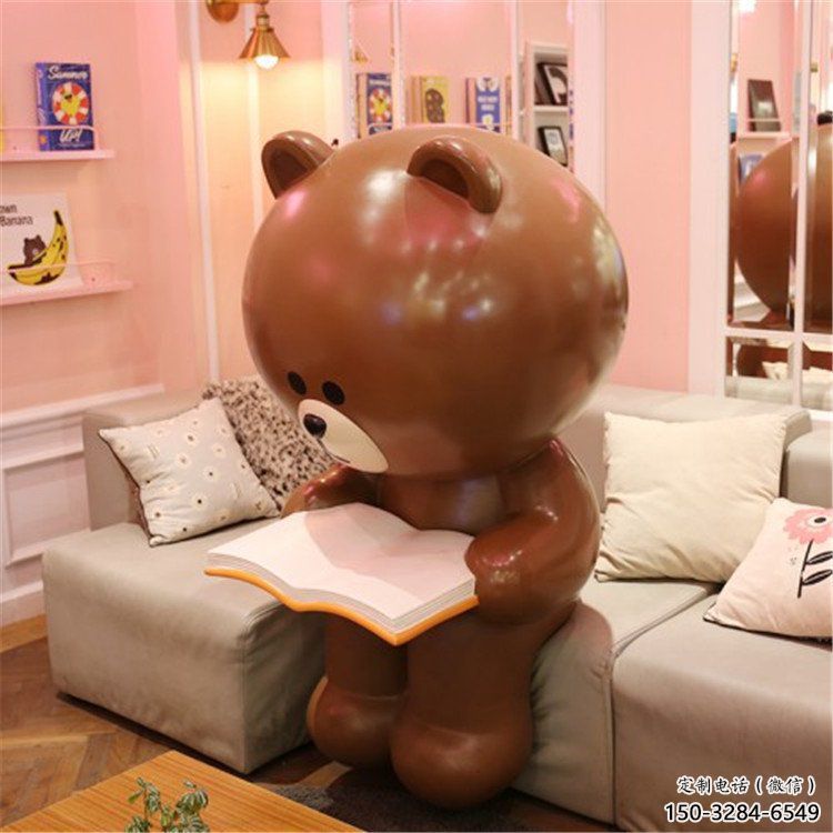 酒店布朗熊雕塑，鍍金歐式雕塑，仿古擺件