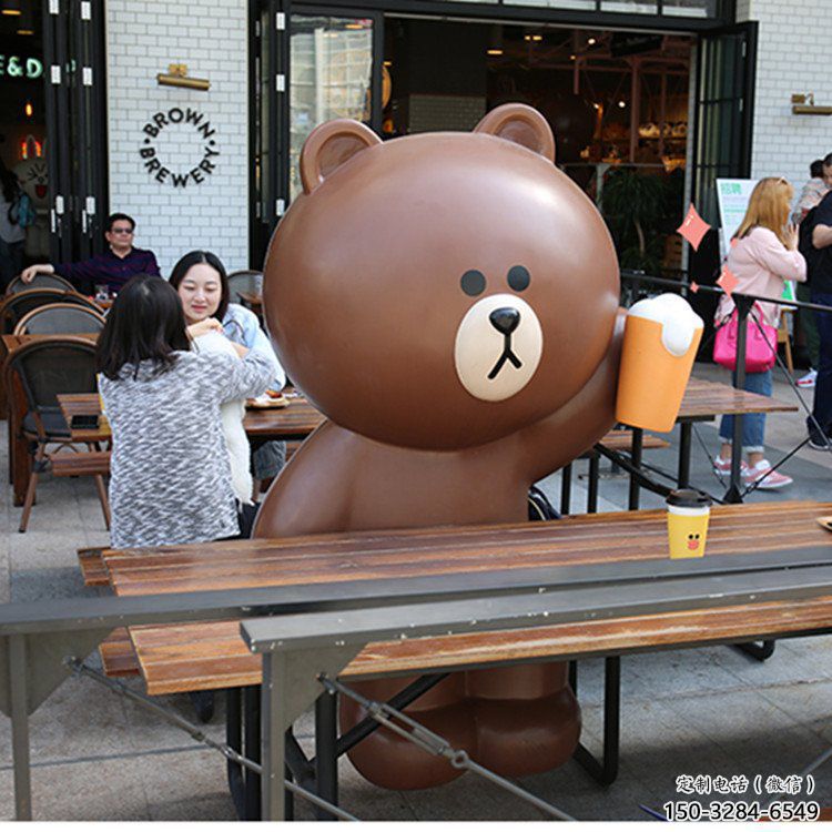 幼兒園布朗熊雕塑，鐵藝文化雕塑，鑄造制作