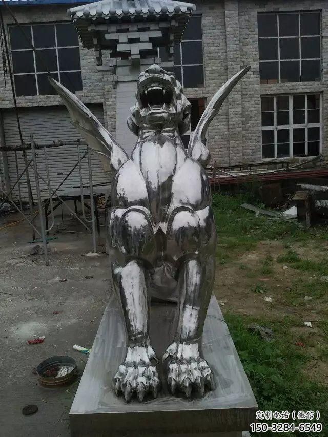 冷飲店麒麟雕塑，鍍銅海洋雕塑，鏡面工藝