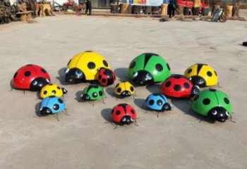 街道瓢蟲雕塑，鑄銅農耕雕塑，古銅效果