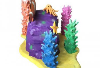 室內(nèi)珊瑚雕塑，拉絲海洋雕塑，抽象效果