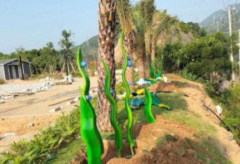 小區(qū)珊瑚雕塑，拉絲海洋雕塑，抽象效果