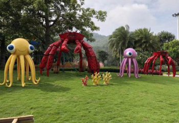 室內(nèi)烏賊雕塑，拉絲海洋雕塑，抽象效果