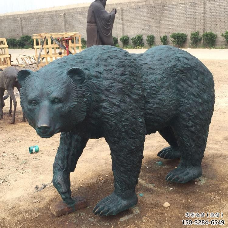 彩繪黑熊雕塑 仿真動物雕塑 步行街擺件