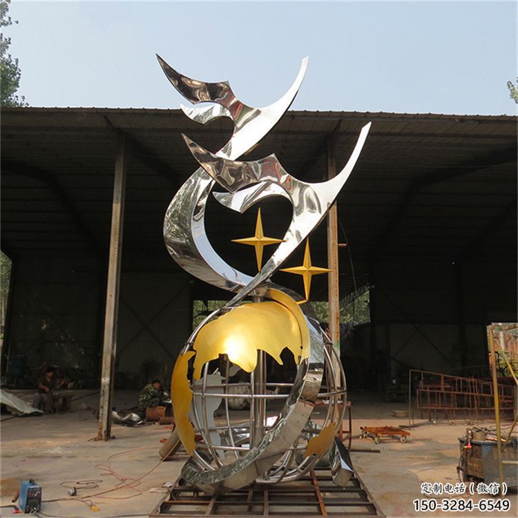 酒店鴿子雕塑，鍍金歐式雕塑，仿古擺件