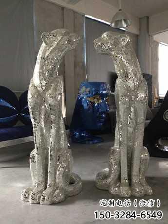 房地產獵豹雕塑，仿古動漫雕塑，噴砂制造