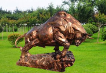 戶外開(kāi)荒牛雕塑 田間彩繪雕塑 仿真擺件