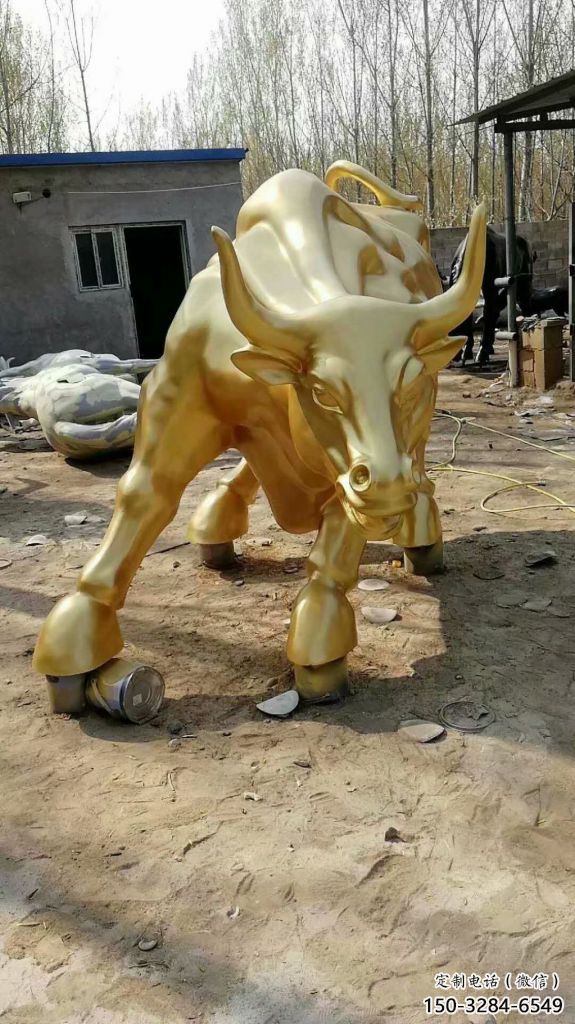 庭院華爾街牛雕塑 城市古銅色雕塑 音樂小品
