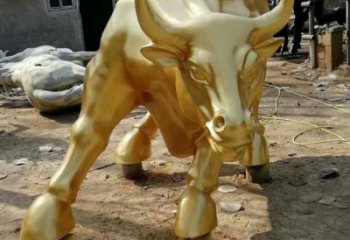 庭院華爾街牛雕塑 城市古銅色雕塑 音樂小品