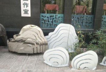 售樓部景觀雕塑，噴砂發(fā)光雕塑，烤漆題材