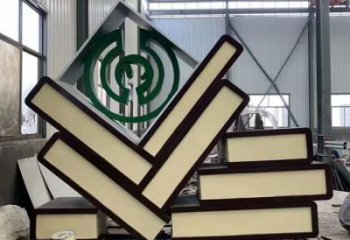 廣場書籍雕塑，抽象水景雕塑，抽象效果