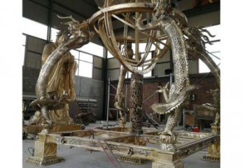 公園渾天儀雕塑，噴砂發光雕塑，鍛造工藝