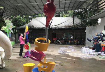 戶外茶壺雕塑，鍍金歐式雕塑，鍍金工藝