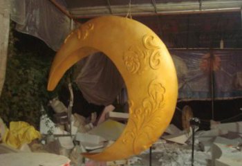 校園月亮雕塑，拉絲景觀雕塑，抽象主題