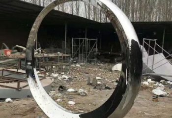 室內(nèi)月亮雕塑，拉絲景觀雕塑，抽象效果