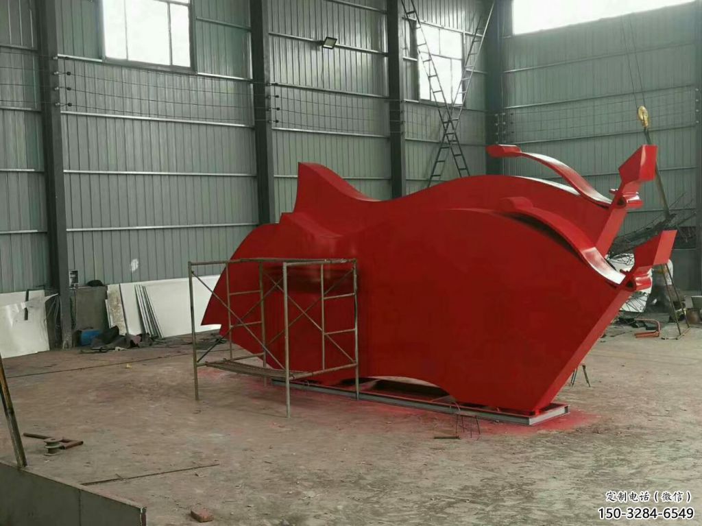 庭院黨徽雕塑，戶外革命雕塑，烤漆形式