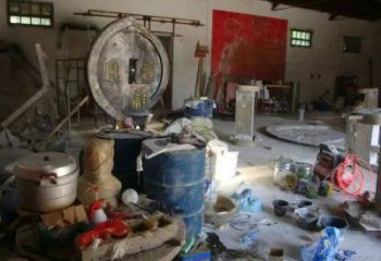 酒店銅錢雕塑，烤漆戶外雕塑，仿古擺件