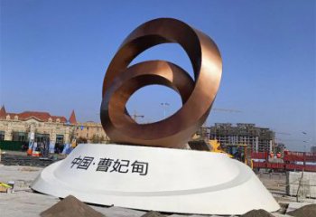 戶外圓環(huán)雕塑，烤漆歐式雕塑，抽象工藝