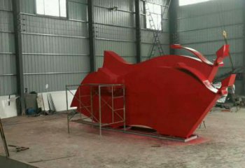 庭院黨徽雕塑，戶外革命雕塑，烤漆形式