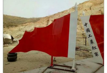 房地產紅旗雕塑，革命黨建雕塑，烤漆工藝