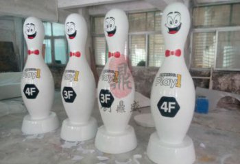 售樓部保齡球雕塑，噴砂發光雕塑，烤漆題材