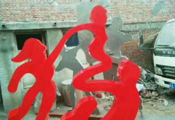 校園福字雕塑，拉絲景觀雕塑，抽象主題