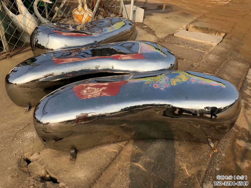 城市坐凳雕塑，公園園林雕塑，鏡面效果