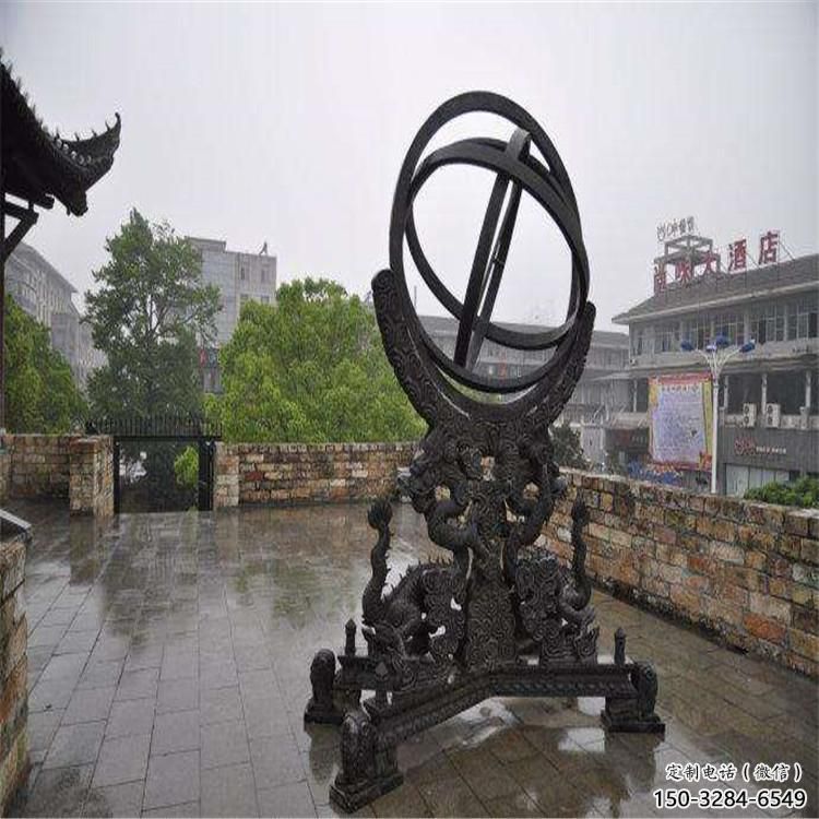 售樓部地動儀雕塑，噴砂發(fā)光雕塑，烤漆題材