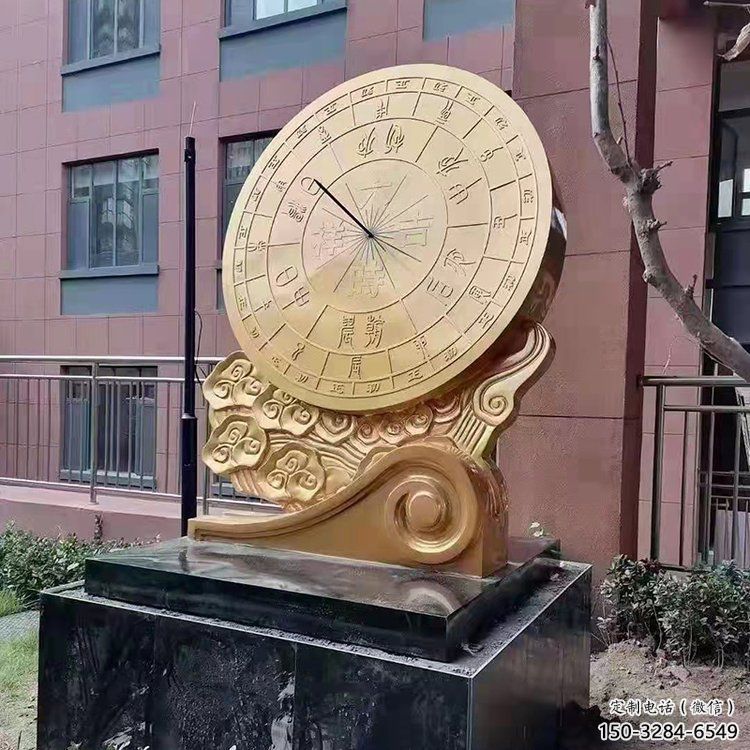 小區地動儀雕塑，拉絲景觀雕塑，抽象效果