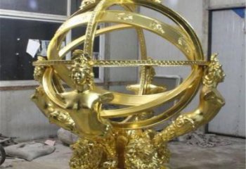 酒店地動儀雕塑，鍍金歐式雕塑，仿古擺件