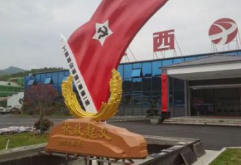 國(guó)旗雕塑，革命黨建雕塑，黨建擺件