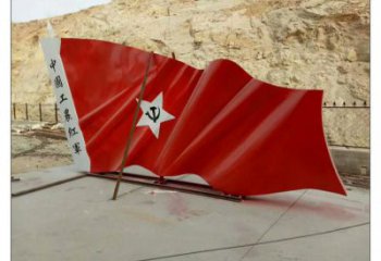 景區(qū)國旗雕塑，戶外革命雕塑，鐵藝材質(zhì)