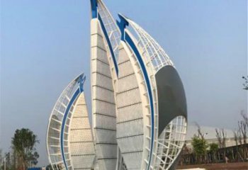 戶外帆船雕塑，鍍金歐式雕塑，鍍金工藝