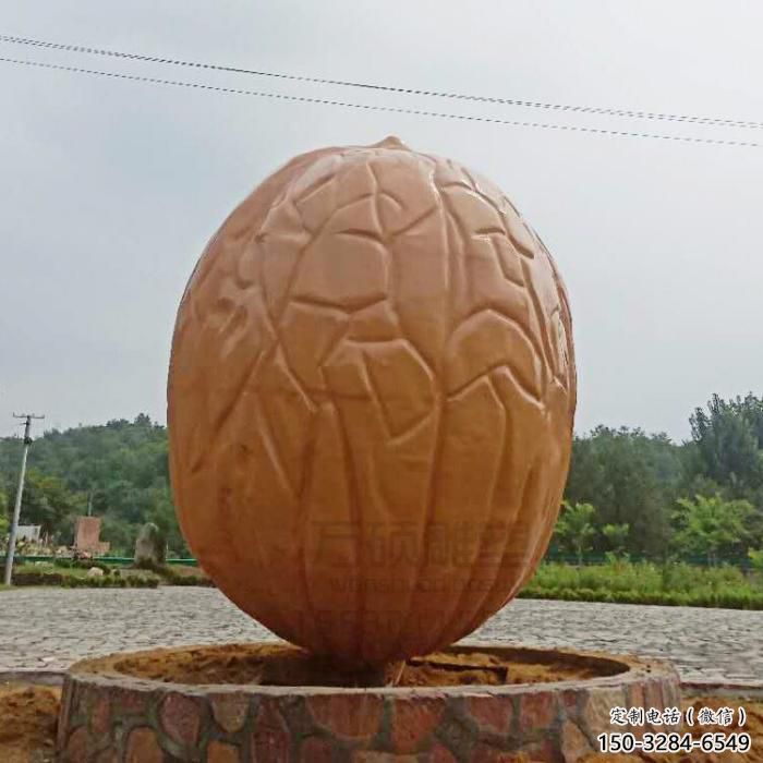 古銅色核桃雕塑 大型城市雕塑 商業(yè)街?jǐn)[件