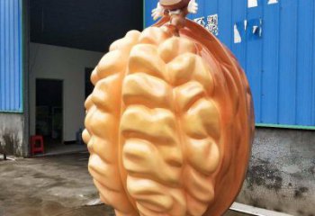 創(chuàng)意核桃雕塑 步行街店門口雕塑 水果小品