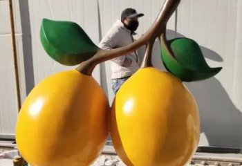 抽象枇杷雕塑 店門口彩繪雕塑 步行街擺件