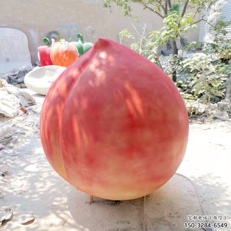 廣場桃子雕塑 抽象果蔬雕塑 烤漆水果雕塑