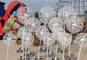 酒店蒲公英雕塑 景觀美陳花卉雕塑 現(xiàn)代植物雕塑